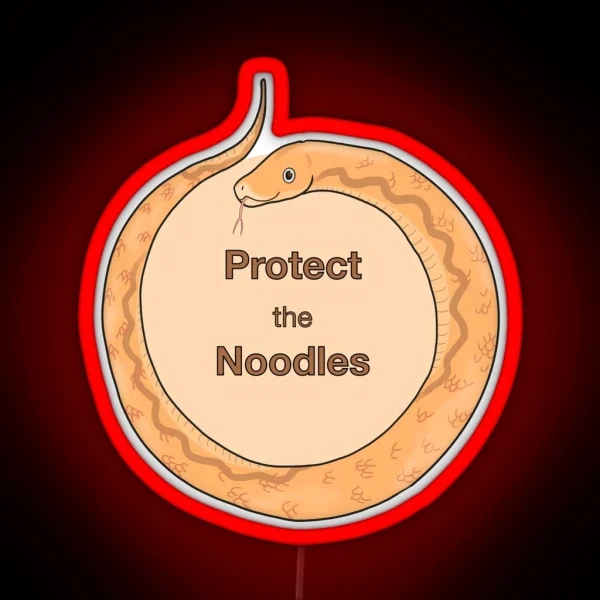 Protect The Noodles Snake Lover Led RGB Neon Sign