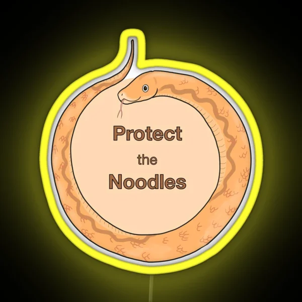 Protect The Noodles Snake Lover Led RGB Neon Sign