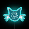 proud cat mama neon sign in turquoise rgb and blue