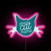 proud cat mama turquoise pink neon sign rgb