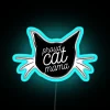 proud cat mama neon sign vibrant rgb blue
