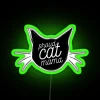 proud cat mama rgb neon sign green