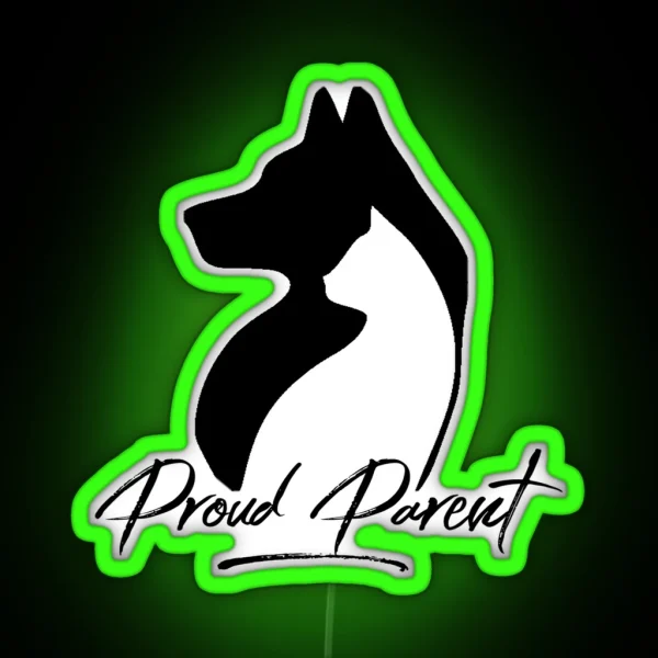 Proud Parent Dog Cat RGB Neon Sign