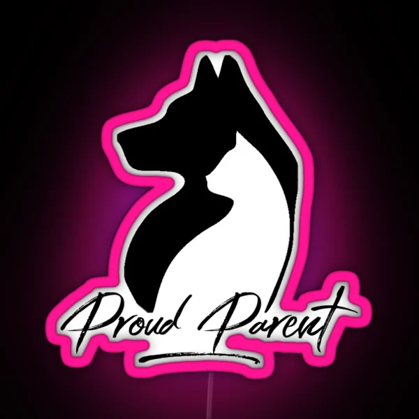 Proud Parent Dog Cat RGB Neon Sign