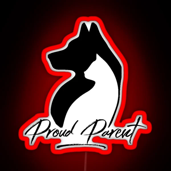 Proud Parent Dog Cat RGB Neon Sign