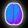 psychedelic brain neon sign rgb colors on white background