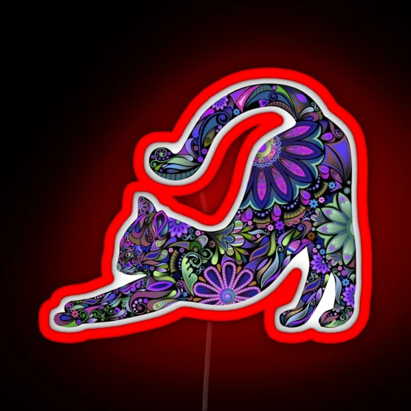 Psychedelic Cat RGB Neon Sign