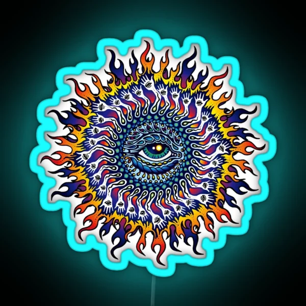 Psychedelic Eye Sun RGB Neon Sign