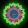 psychedelic eye sun rgb neon sign green