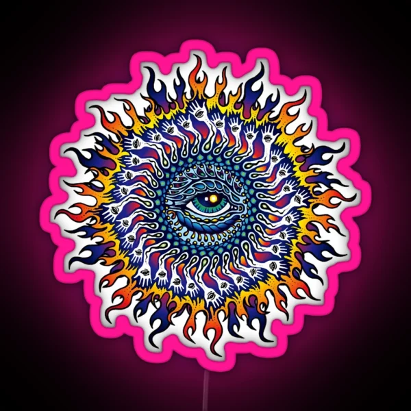 Psychedelic Eye Sun RGB Neon Sign
