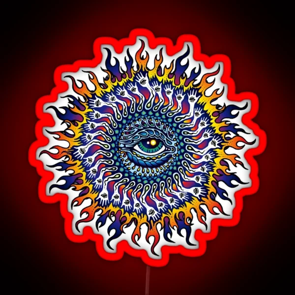 Psychedelic Eye Sun RGB Neon Sign