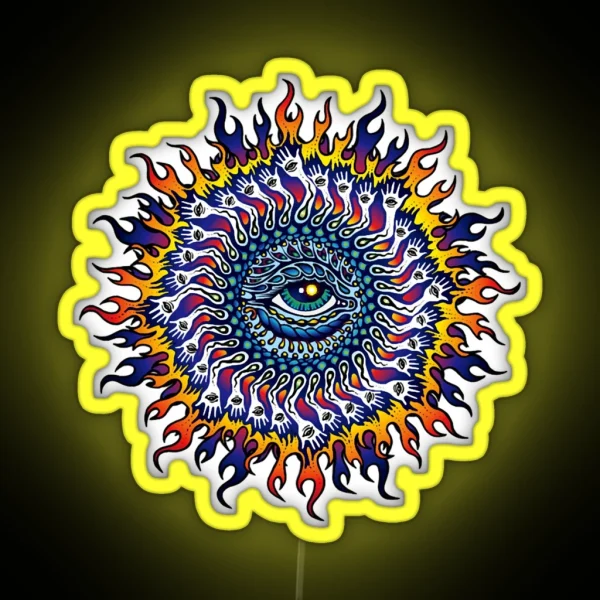 Psychedelic Eye Sun RGB Neon Sign