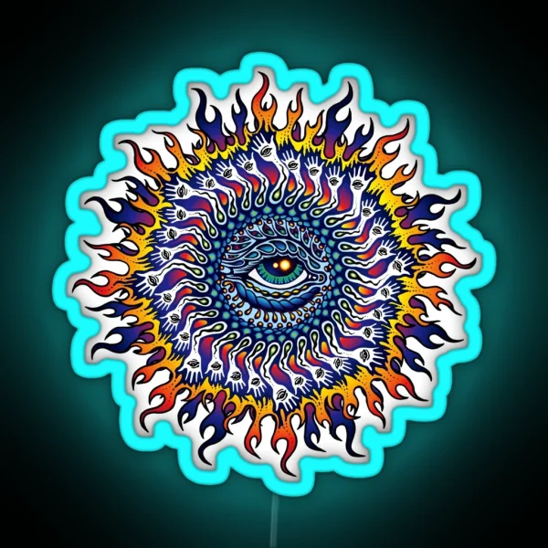 Psychedelic Eye Sun RGB Neon Sign