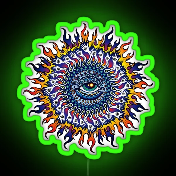 Psychedelic Eye Sun RGB Neon Sign