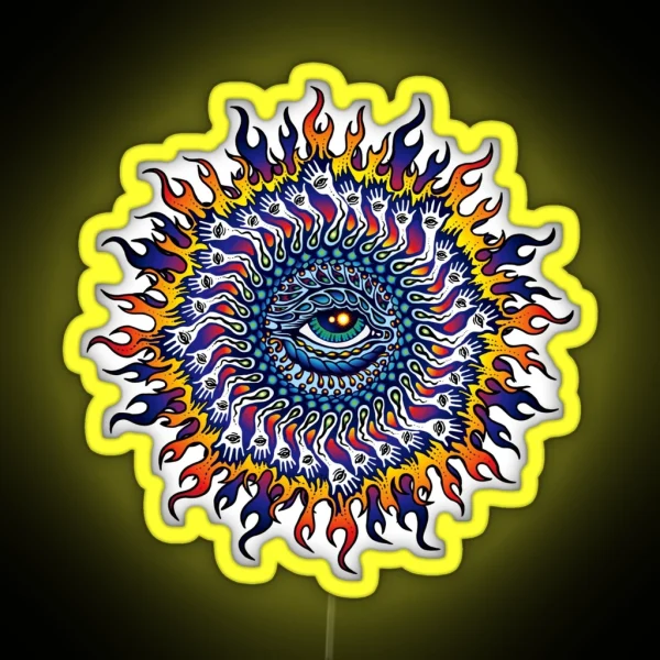 Psychedelic Eye Sun RGB Neon Sign