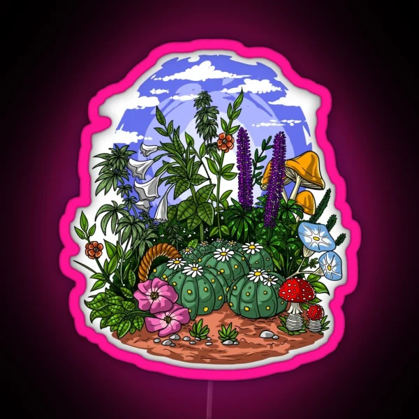 Psychedelic Garden RGB Neon Sign