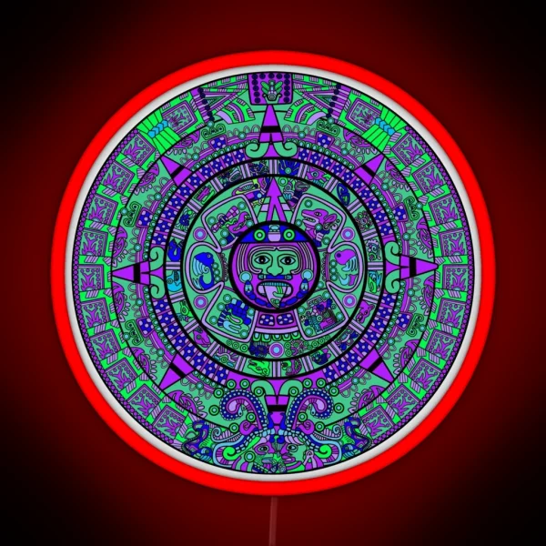 Psychedelic Mayan Calendar RGB Neon Sign