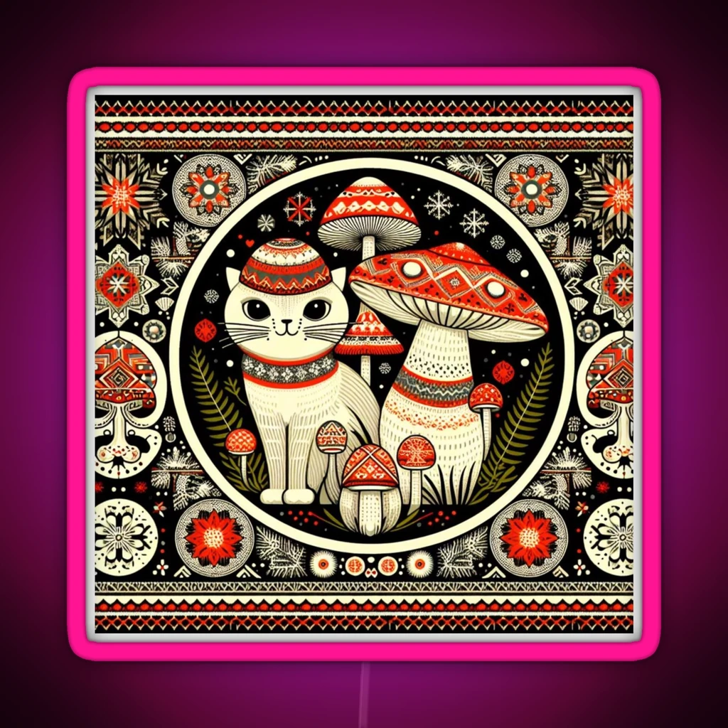 Psychedelic Mushroom Christmas Psilocybin RGB Neon Sign