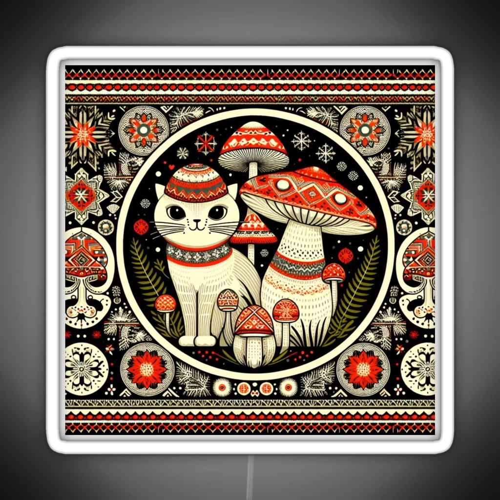 Psychedelic Mushroom Christmas Psilocybin RGB Neon Sign