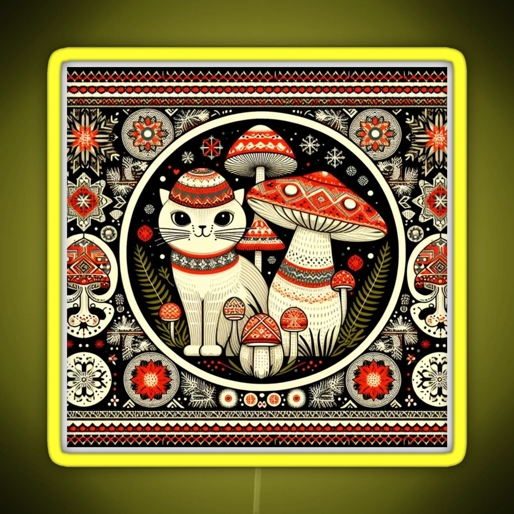 Psychedelic Mushroom Christmas Psilocybin RGB Neon Sign