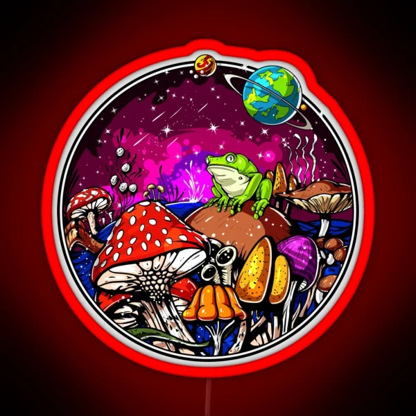 Psychedelic Mushrooms Forest RGB Neon Sign