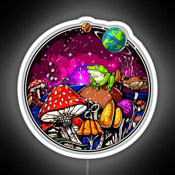 Psychedelic Mushrooms Forest RGB Neon Sign
