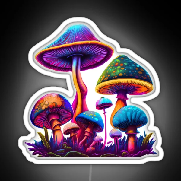 Psychedelic Mushrooms Forest RGB Neon Sign