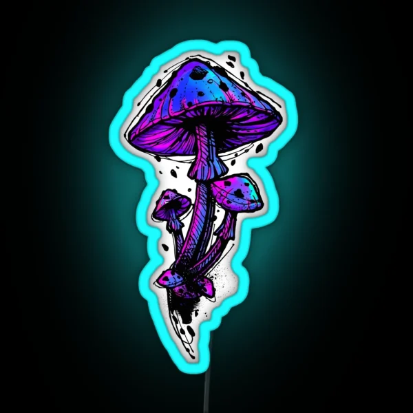 Psychedelic Mushrooms RGB Neon Sign