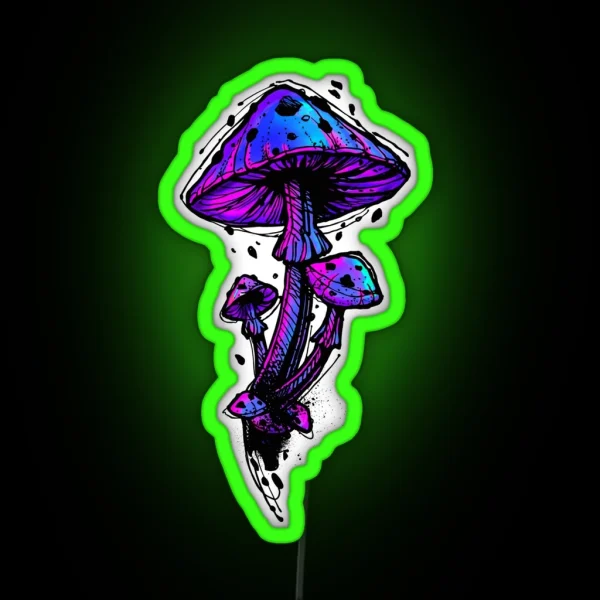 Psychedelic Mushrooms RGB Neon Sign