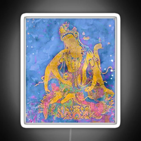 Psychedelic Nyoirin Kannon Japanese Buddhist RGB Neon Sign