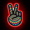 psychedelic peace out rgb neon sign vibrant red