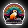 psychedelic purr cat synthesizer neon sign rgb illustration