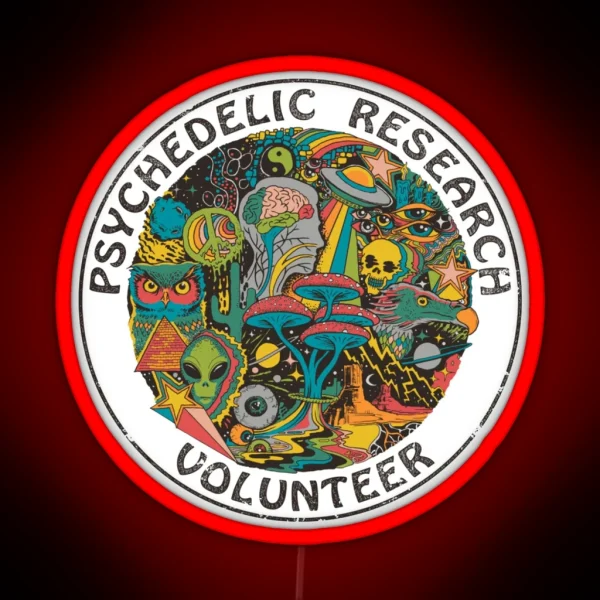 Psychedelic Research Volunteer RGB Neon Sign