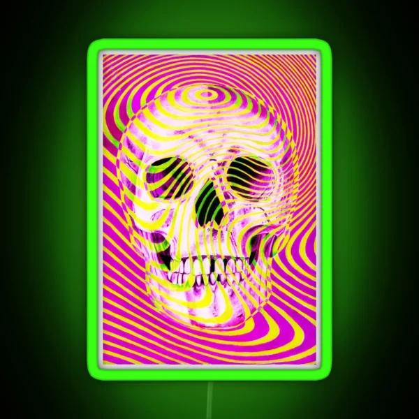 Psychedelic Skull RGB Neon Sign