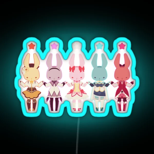 Puella Magi Bunny Magica RGB Neon Sign