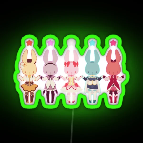 Puella Magi Bunny Magica RGB Neon Sign