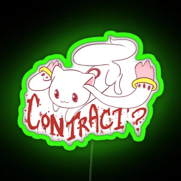 Puella Magi Madoka Magica QB RGB Neon Sign