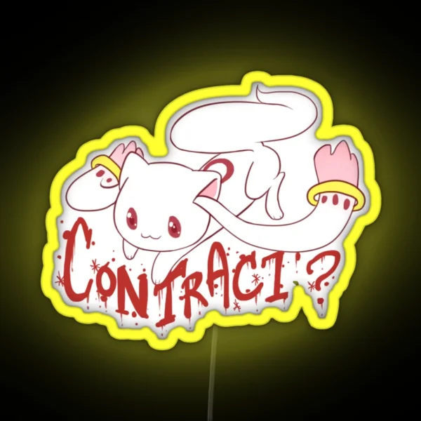 Puella Magi Madoka Magica QB RGB Neon Sign