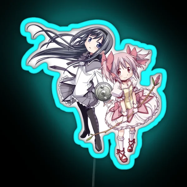 Puelle Magi Madoka And Homura 2021 Ship Edit RGB Neon Sign