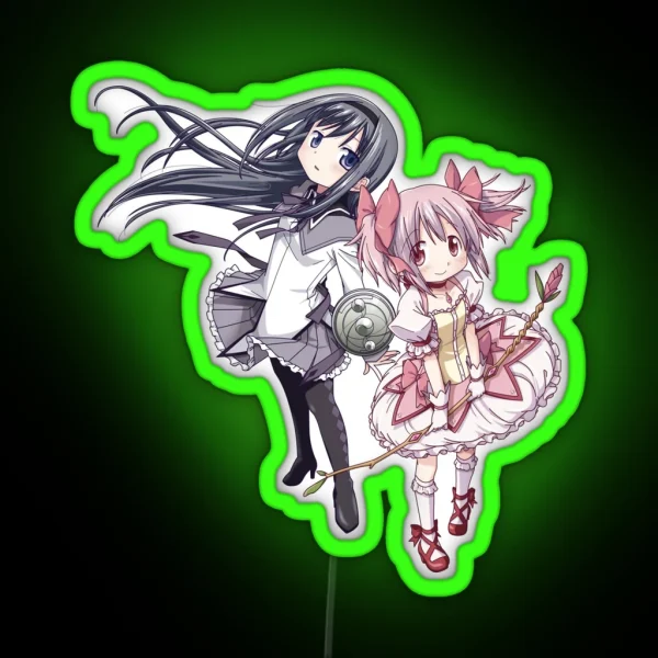 Puelle Magi Madoka And Homura 2021 Ship Edit RGB Neon Sign