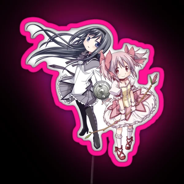 Puelle Magi Madoka And Homura 2021 Ship Edit RGB Neon Sign