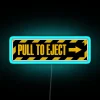 pull-to-eject rgb neon sign with blue lighting