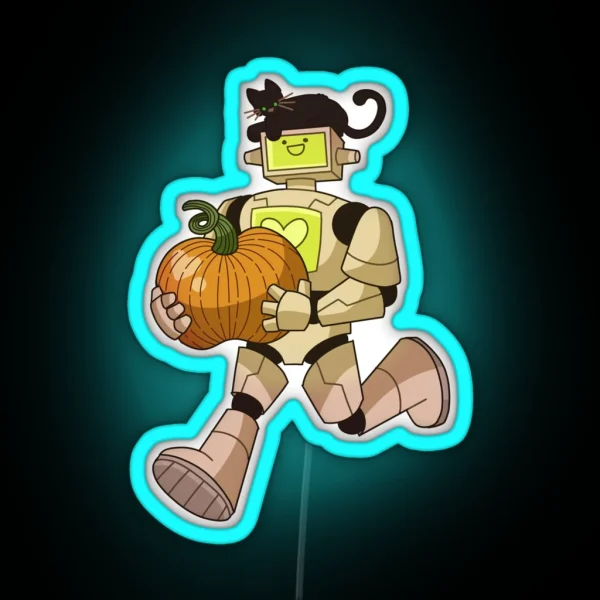 Pumpkin Bot Autumnal Robot Series RGB Neon Sign