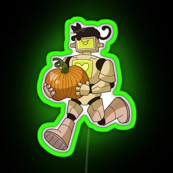Pumpkin Bot Autumnal Robot Series RGB Neon Sign