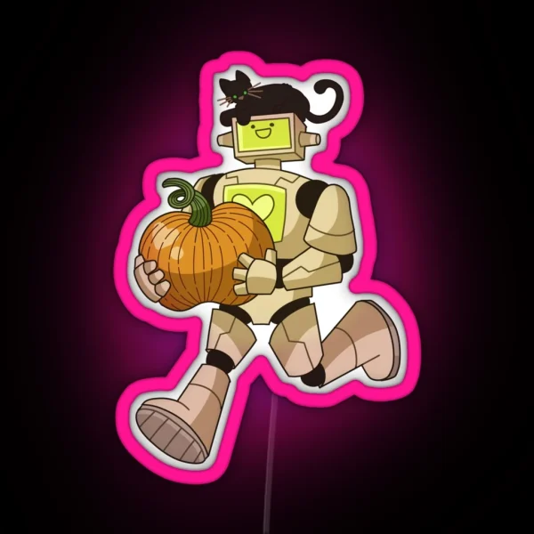 Pumpkin Bot Autumnal Robot Series RGB Neon Sign