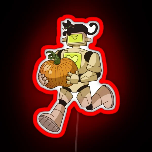 Pumpkin Bot Autumnal Robot Series RGB Neon Sign