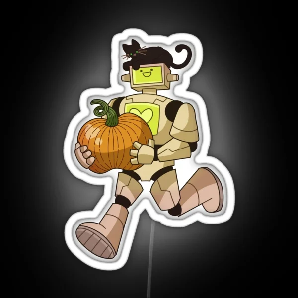 Pumpkin Bot Autumnal Robot Series RGB Neon Sign