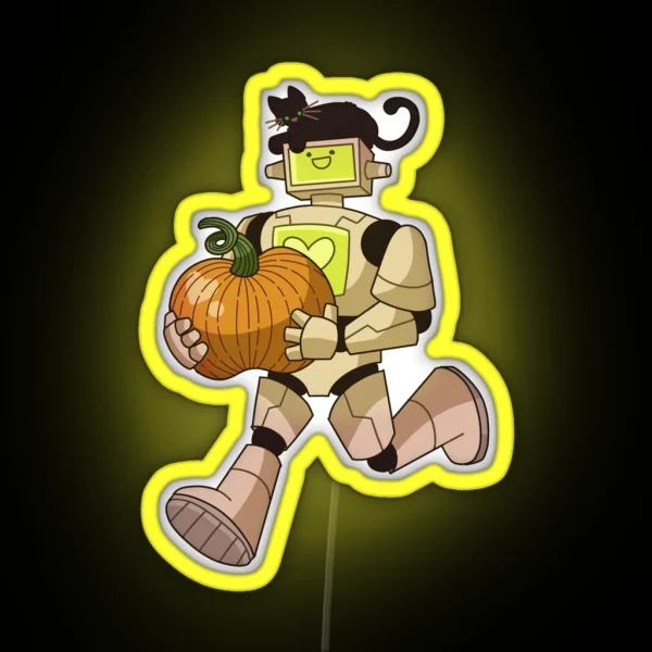 Pumpkin Bot Autumnal Robot Series RGB Neon Sign