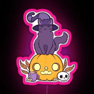 Pumpkin Cat Black Nikury RGB Neon Sign