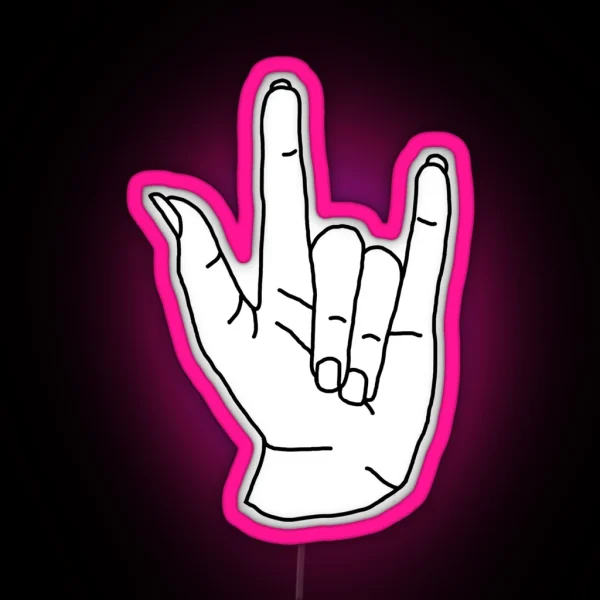 Punk Rocker Hand RGB Neon Sign